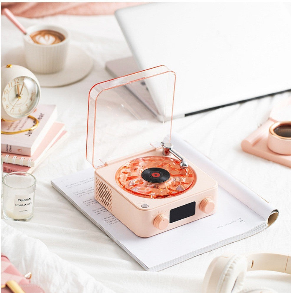 Mini Tocadiscos Relajante 🎶 – Luz + Sonido + Ambiente en Uno